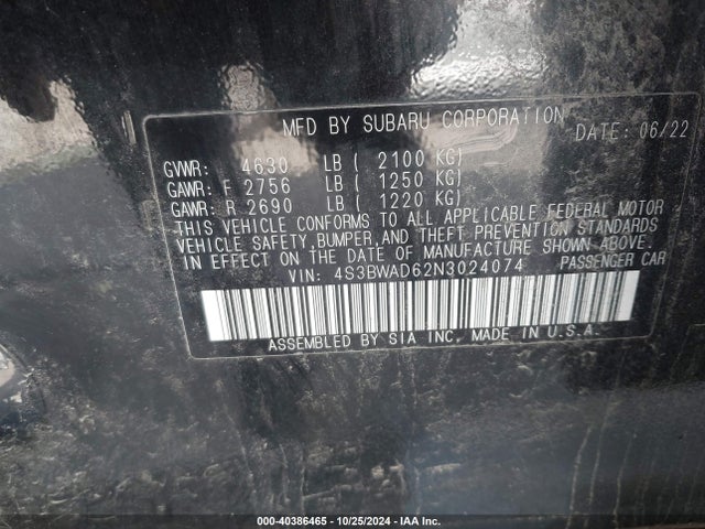 4S3BWAD62N3024074 Subaru Legacy Premium