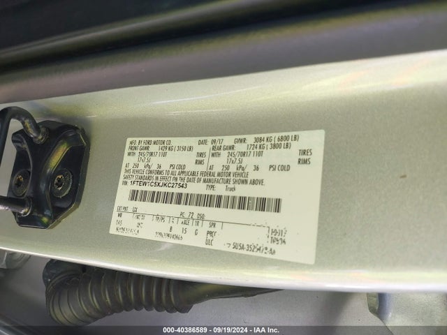 Ford F-150 Xlt 2018 1FTEW1C5XJKC27543 Image 9