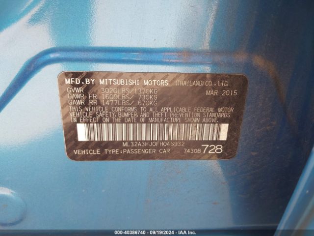 ML32A3HJ0FH046932 Mitsubishi MIRAGE DE