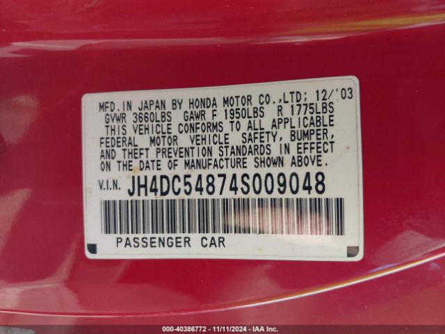 2004 ACURA RSX JH4DC54874S009048 Photo 8