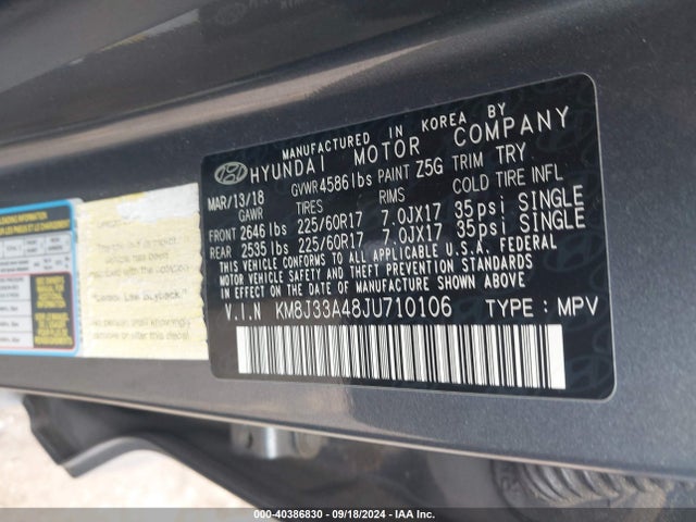 Hyundai Tucson Sel Plus 2018 KM8J33A48JU710106 Image 9