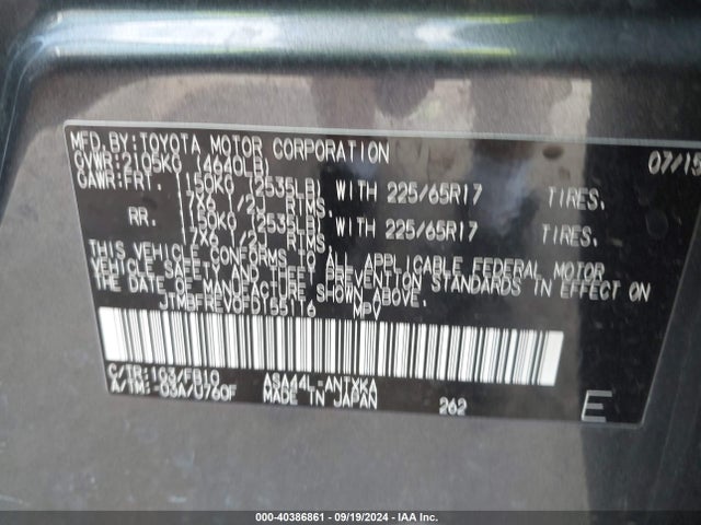 Toyota RAV4 LE 2015 JTMBFREV0FD155116 Image 9