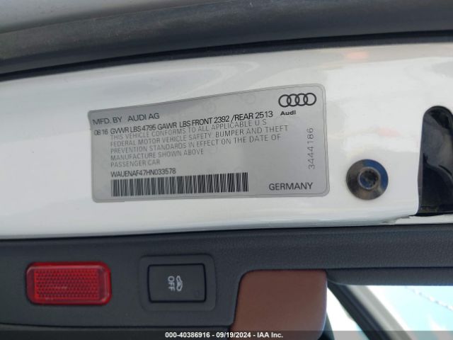 2017 AUDI A4 WAUENAF47HN033578 Photo 8