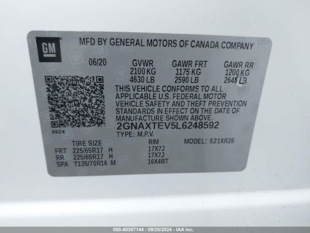 2GNAXTEV5L6248592 Chevrolet Equinox Awd 2fl