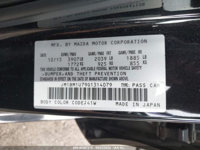 JM1BM1U79G1314079 Mazda Mazda3 I Sport