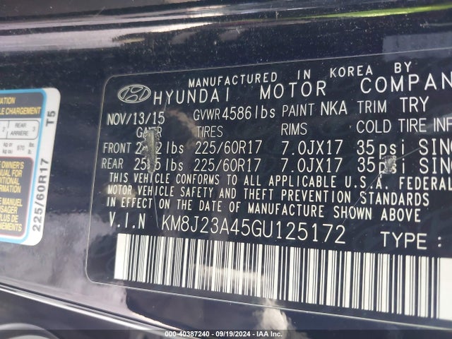 Hyundai TUCSON SE 2016 KM8J23A45GU125172 Image 9