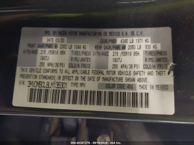 3MVDMBCL8LM135301 Mazda Cx-30 Select Package