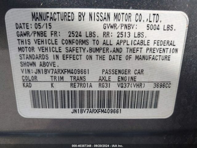 JN1BV7ARXFM409661 Infiniti Q50