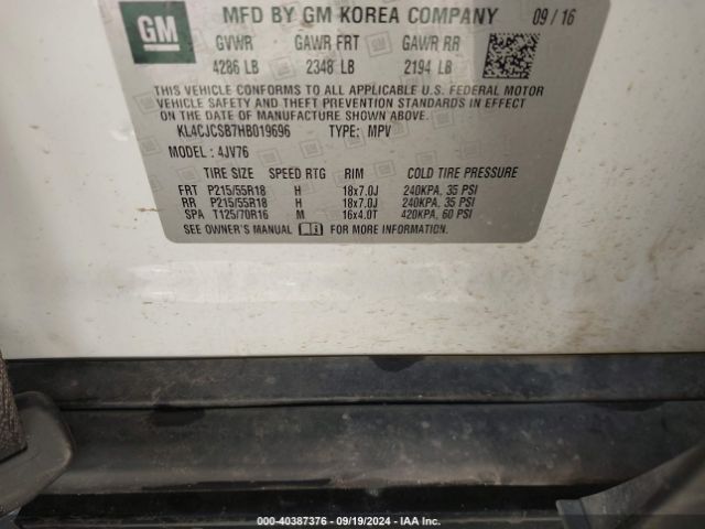 KL4CJCSB7HB019696 Buick Encore Essence