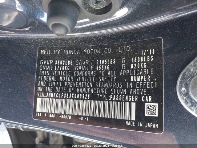 Honda Civic Ex-t 2018 JHMFC1F38JX000926 Image 9