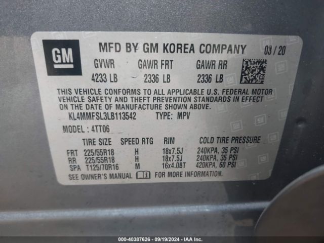 2020 BUICK ENCORE GX KL4MMFSL3LB113542 Photo 8