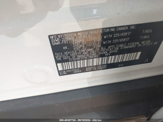 Toyota RAV4 LE 2022 2T3H1RFV7NC188382 Image 9