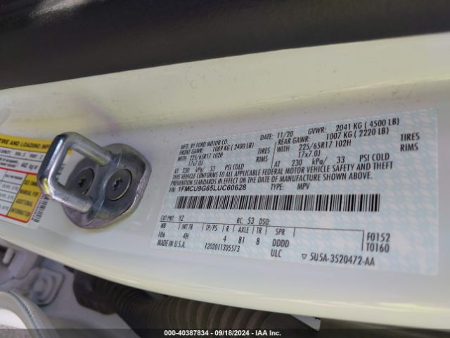 2020 FORD ESCAPE 1FMCU9G65LUC60628 Photo 8