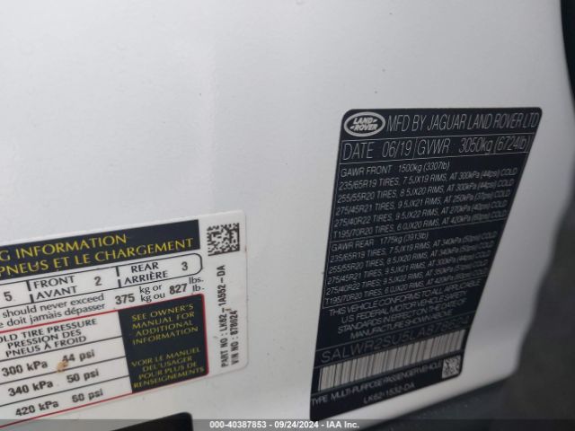 SALWR2SU5LA878624 Land Rover Range Rover Sport Hse Mhev