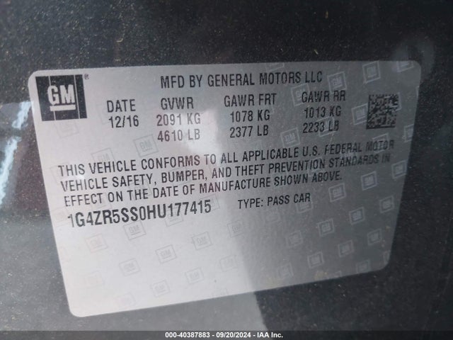1G4ZR5SS0HU177415 Buick Lacrosse Premium