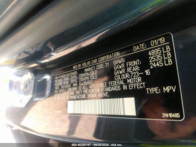 2019 VOLVO XC40 YV4162UL0K2124955 Photo 8