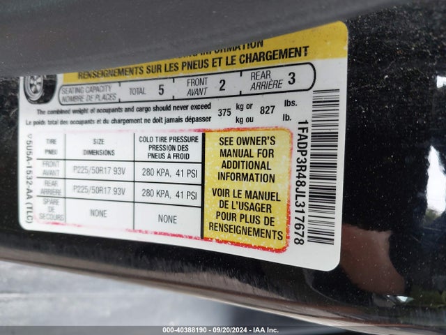 Ford FOCUS ELECTRIC 2018 1FADP3R48JL317678 Image 9