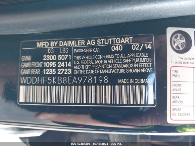WDDHF5KB8EA978198 Mercedes-Benz E 350