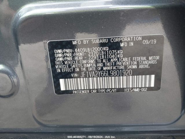 JF1VA2Y66L9801920 Subaru Wrx Sti Limited
