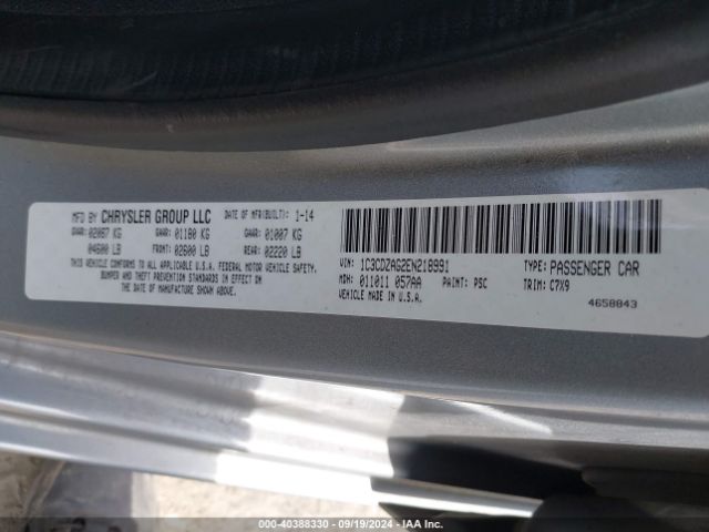 1C3CDZAG2EN218991 Dodge AVENGER SE