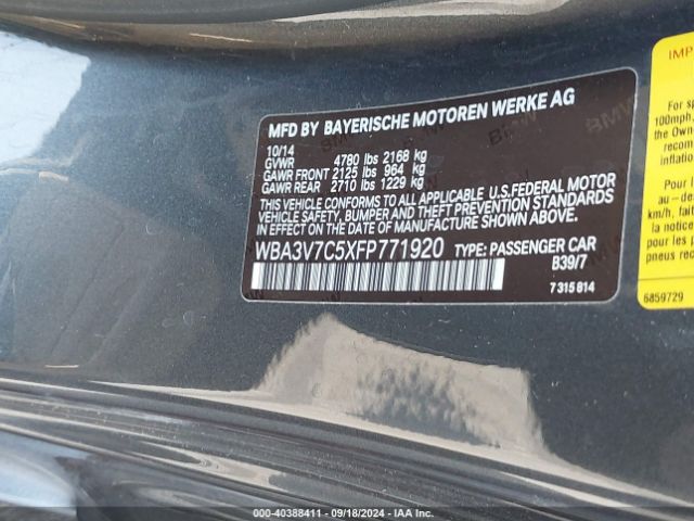 WBA3V7C5XFP771920 BMW 428i