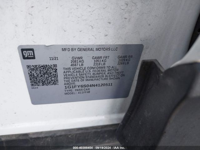 1G1FY6S04N4120511 Chevrolet Bolt Euv Fwd Lt