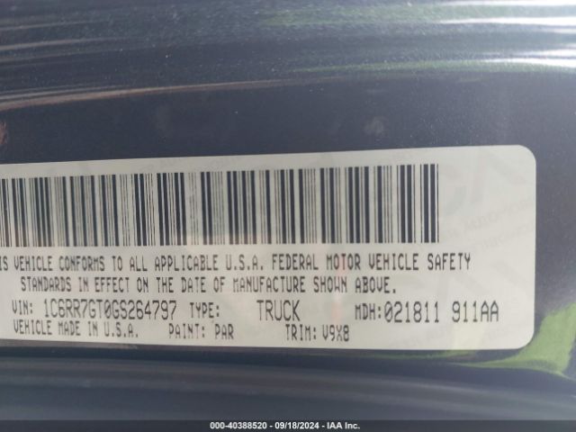 1C6RR7GT0GS264797 RAM 1500 Slt