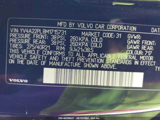 YV4A22PL8M1715731 Volvo Xc90 T6 Inscription 7 Passenger