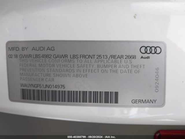 WAUYNGF51JN014975 Audi A5 2.0t Premium
