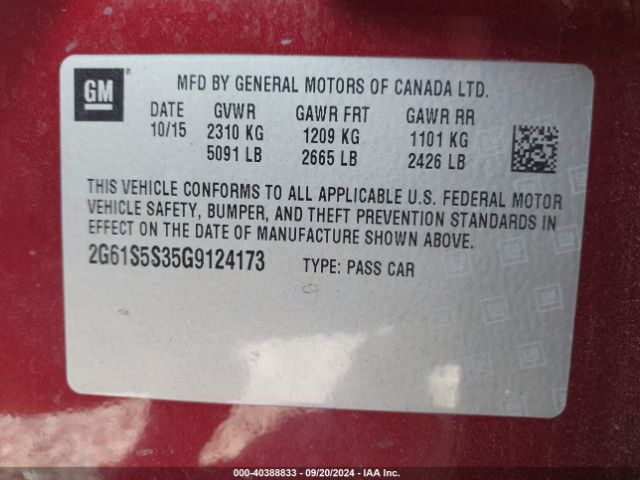 2G61S5S35G9124173 Cadillac Xts Platinum