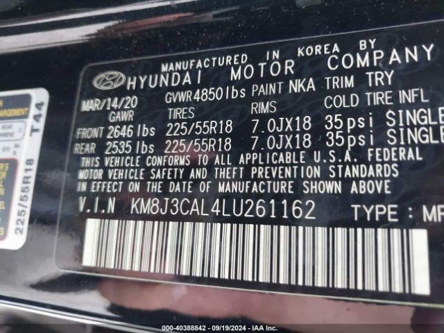 KM8J3CAL4LU261162 Hyundai Tucson Ultimate