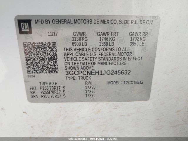 3GCPCNEH1JG245632 Chevrolet Silverado 1500 Wt