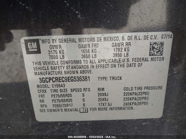 Chevrolet Silverado 1500 1lt 2014 3GCPCREC9EG536381 Image 9