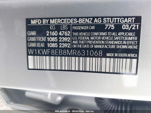 W1KWF8EB8MR631068 Mercedes-Benz C 300 4matic