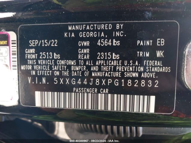 5XXG44J8XPG182832 KIA K5 Gt