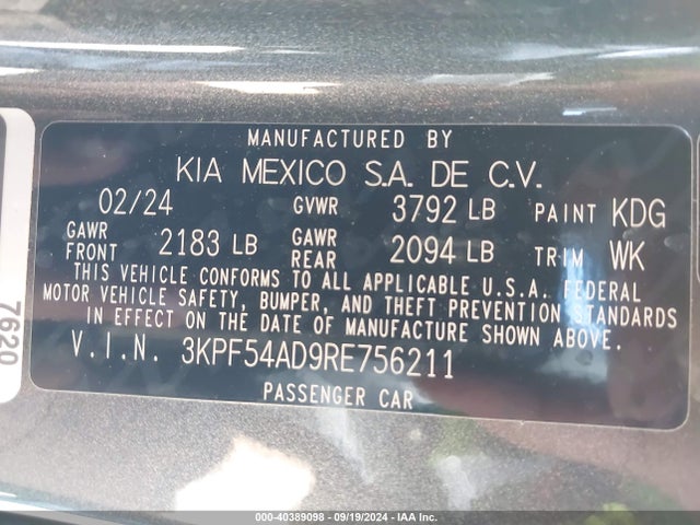 KIA Forte Gt-line 2024 3KPF54AD9RE756211 Image 9