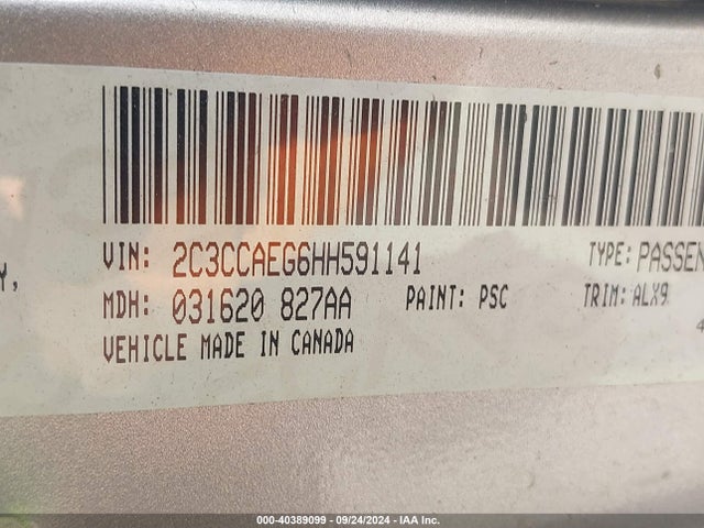 2C3CCAEG6HH591141 Chrysler 300C