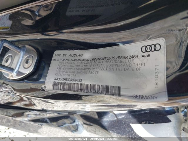 WAUC4AFR3GA056433 Audi S5 3.0t Premium Plus