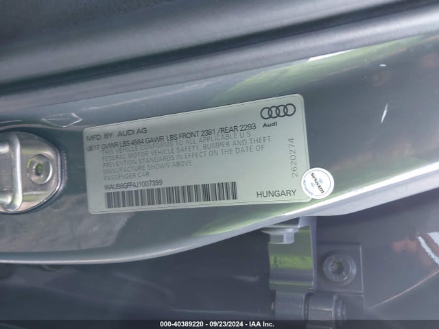 2018 AUDI A3 WAUB8GFF4J1007399 Photo 8