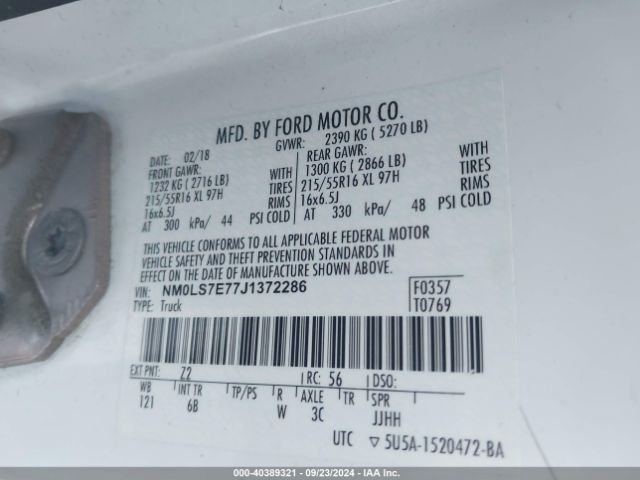 NM0LS7E77J1372286 Ford Transit Connect Xl
