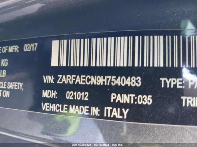 ZARFAECN9H7540483 Alfa Romeo Giulia Ti Rwd