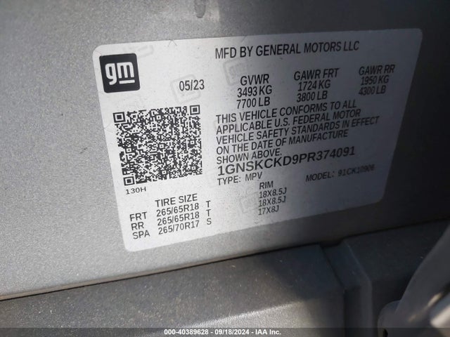Chevrolet Suburban 4wd Lt 2023 1GNSKCKD9PR374091 Image 9