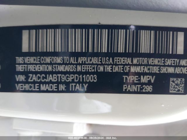 ZACCJABT9GPD11003 Jeep Renegade 75th Anniversary