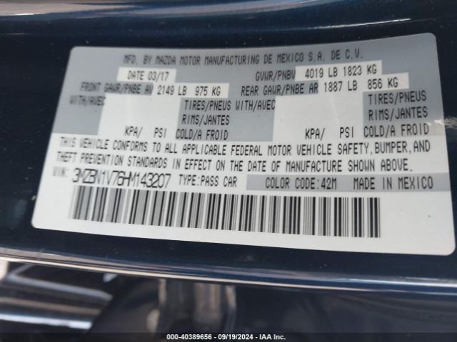 3MZBN1V76HM143207 Mazda Mazda3 Touring