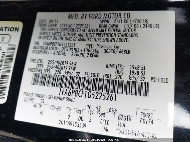 Ford Mustang Gt Premium 2016 1FA6P8CF1G5225261 Image 9