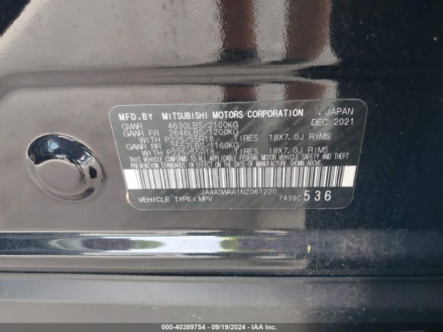 2022 MITSUBISHI ECLIPSE CROSS JA4ASWAA1NZ061220 Photo 8