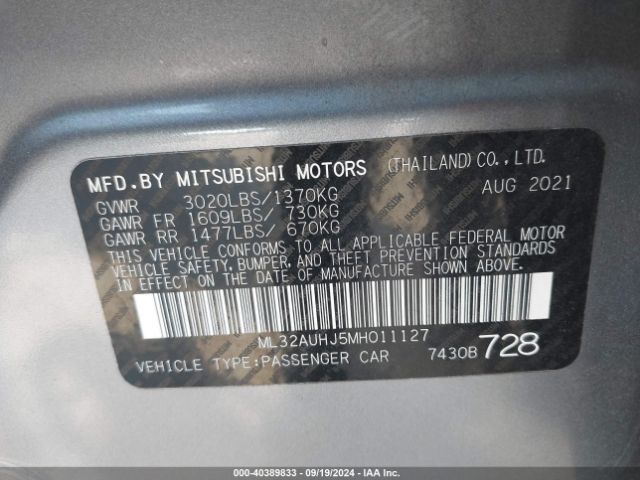ML32AUHJ5MH011127 Mitsubishi Mirage Carbonite Edition/es/le
