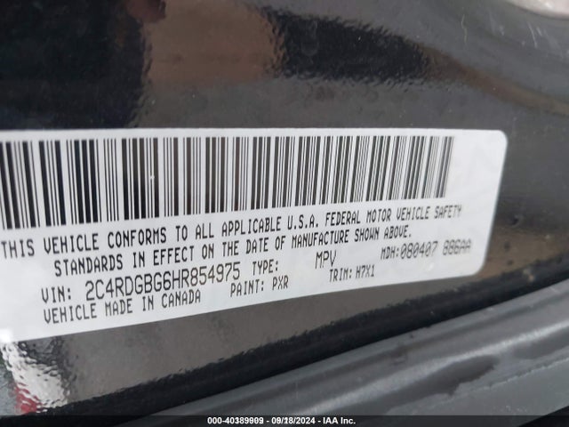 Dodge Grand Caravan Se 2017 2C4RDGBG6HR854975 Image 9