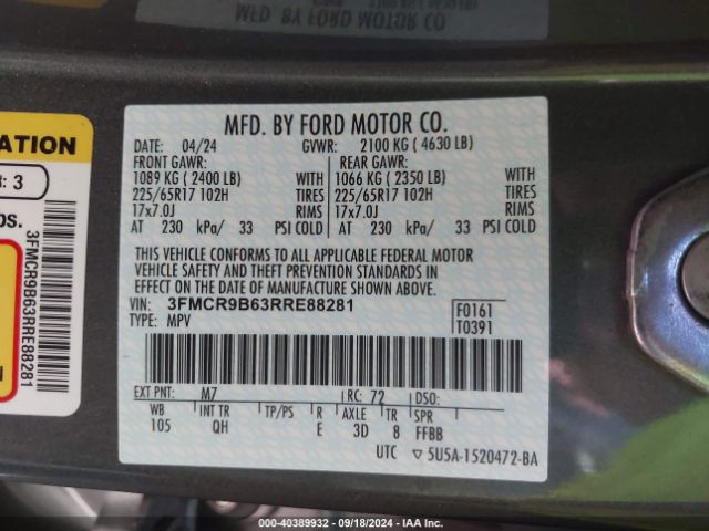 3FMCR9B63RRE88281 Ford Bronco Sport Big Bend