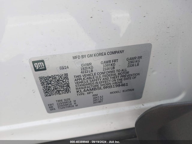 KL4AMBSL9RB199461 Buick Encore Gx Preferred Fwd